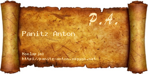 Panitz Anton névjegykártya